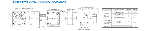 15W微型感應電機齒輪箱外形尺寸 15W微型感應電機齒輪箱外形尺寸